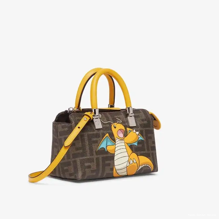 Affordable The Fabric Motif Dragon Yellow Bag FF Way Brown In Boston Fendi By Pokmon Mini 0507